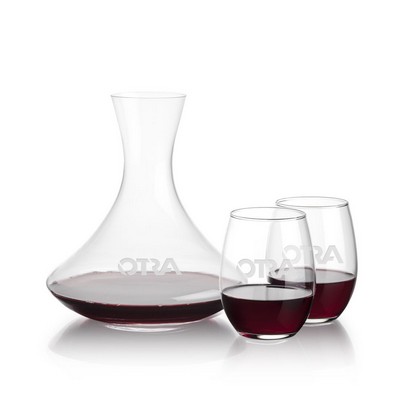 Senderwood Carafe & 2 Stanford Stemless Wine