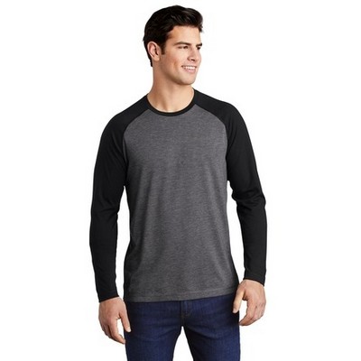 Sport-Tek® Men's PosiCharge® Long Sleeve Tri-Blend Wicking Raglan Tee