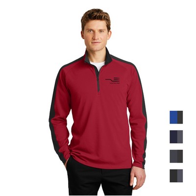 Sport-Tek® Sport-Wick® Textured Colorblock 1/4-Zip Pullover