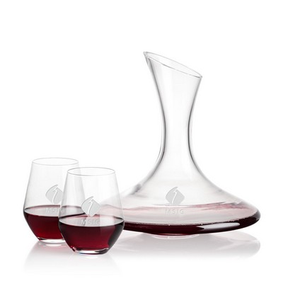 Madagascar Carafe & 2 Reina Stemless Wine