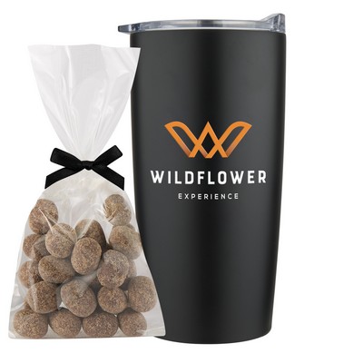 Promo Revolution - 20 Oz. Vacuum Sealed Straight Tumbler Gift Set w/S'mores Bite Mug Stuffer