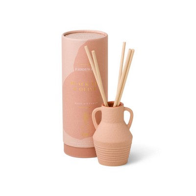 Santorini 4 Fl Oz Diffuser Textured Pink Matte Ceramic Vessel - Black Fig &