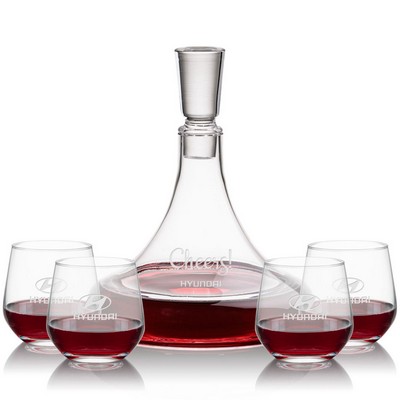 Ashby Decanter & 4 Garland Stemless Wine