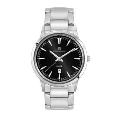 Wc4075 22mm Steel Silver Case, 3 Hand Mvmt, Black Dial, Dte Display, Silver Bracelet, Flat Mineral C