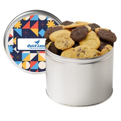 Half Gallon Cookie Tin with 2 in. Cookies - Assorted