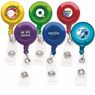 "Better" Translucent Round Retractable Badge Reel