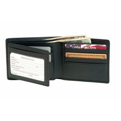 Men's Bi-Fold Wallet w/ Double ID Flap (4"x4 3/8"x1/2")