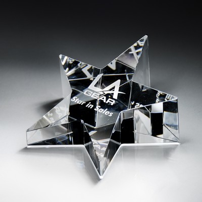 Optic Crystal Star Paperweight