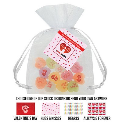 Organza Bag - Custom Conversation Hearts (Large)