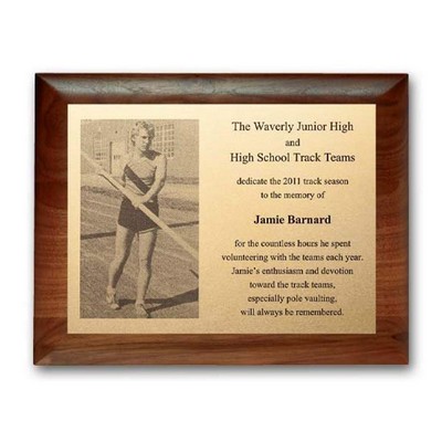 Metal Photo Plaq - Walnut Rolled Edge 10½"x13"