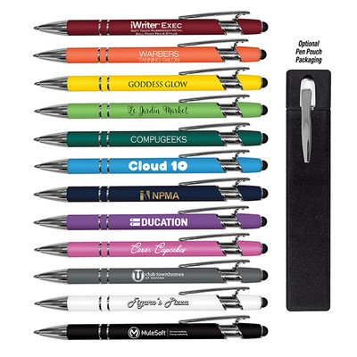 Liqui-Mark® iWriter® Exec - Stylus & Soft Touch Rubberized Metal Ballpoint Pen (Black Ink)