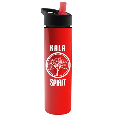 16 Oz. Slim Travel Tumbler w/Flip Straw Lid