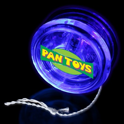 2" Digi-Printed Light-Up Clear Yo-Yo w/Blue LED