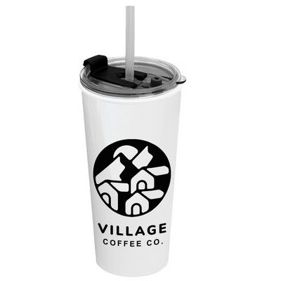 The Roadmaster - 18 Oz. Travel Tumbler with 2-in-1 Flip and Straw hole lid