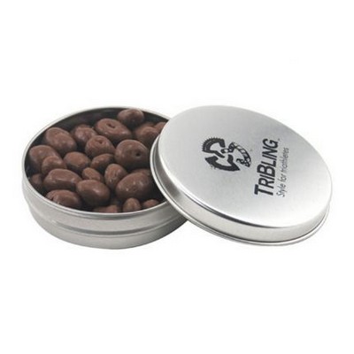 Round Tin with Chocolate Raisins -1.7 Oz.