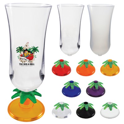 15 Oz. Palm Tree Stem Hurricane Glass