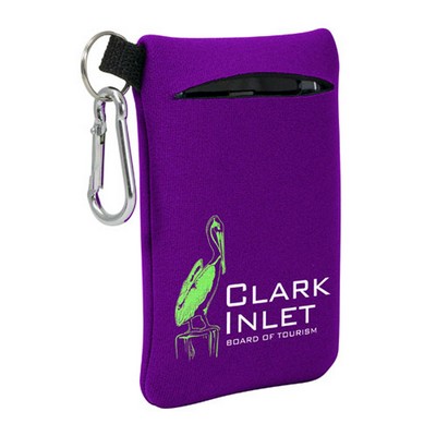 Large Neoprene Mobile Accessory Holder w/Carabiner