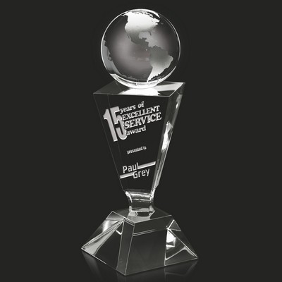 Intrigue Globe Crystal Award 10"