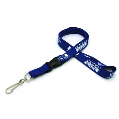 3/4" Silkscreened Tubular Lanyard w/ Detachable Buckle