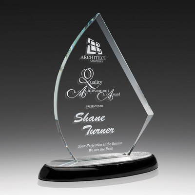 7" Cast Base Glass Award - Emery