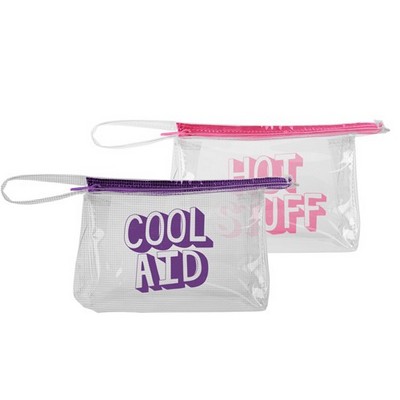 Continued Jetsetter Medium Pouch (Clear + Grid Vinyl)