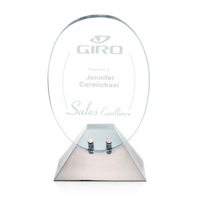 Fresco Award - Starfire/Satin Nickel Base 8"