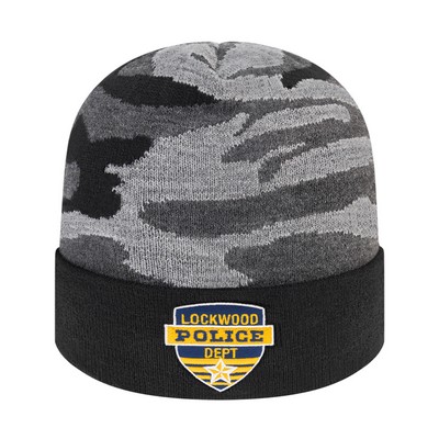 Urban Camouflage Knit Cap with Solid Cuff