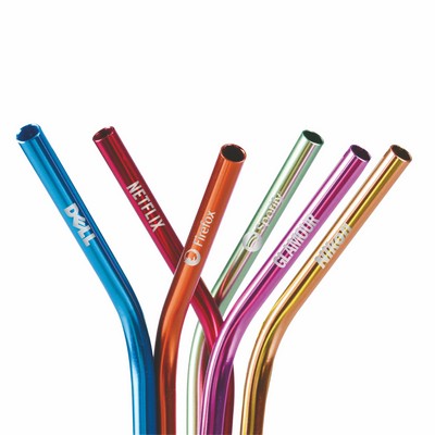 Single anodized aluminum straw - Bent (6mm)