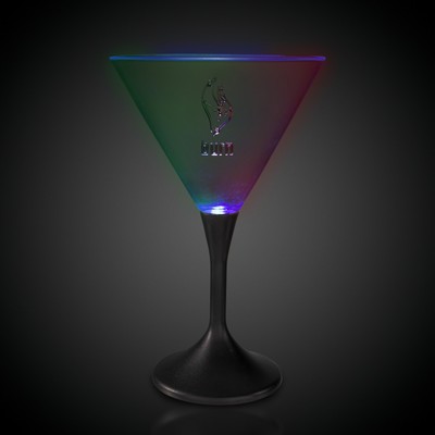 7 Oz. Laser Engraved Light-Up Martini Glass w/Black Base