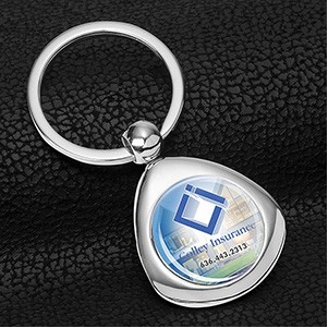 "Infini" Metal Keyholder w/PhotoImage® Full Color Domed Imprint (Overseas)