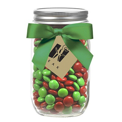 Glass Mason Jar - Holiday M&M's® (16 Oz.)