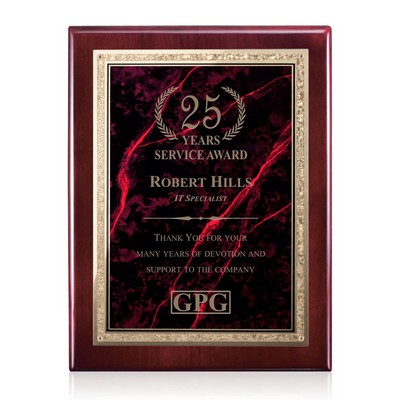 Piano Finish Plaque - Rosewood/Garnetine 9"x12"