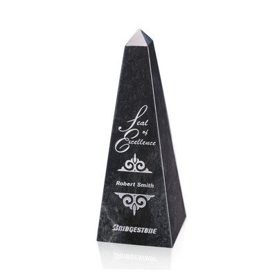 Marble Obelisk - Black 8"