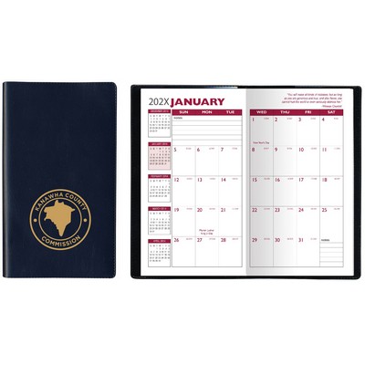 Castillion Softtouch Vinyl Monthly Pocket Planner