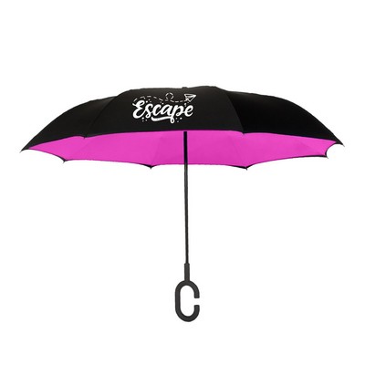 Shed Rain™ UnbelievaBrella® 48" Reverse-Close Manual Stick Umbrella (Solids)