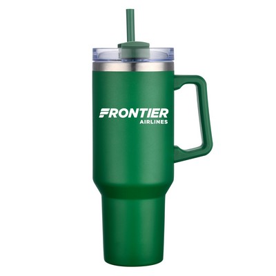 Aqueduct-V 40 Oz Tumbler Mug with Straw (Double Walled)