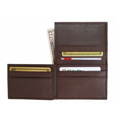 Leather Men's Flip Credit Card Wallet (3 1/4"x4 3/8"x1/2")