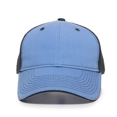 Garment Washed Trucker Hat w/Mesh Back