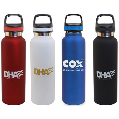 20 Oz. Satin Stainless Steel Insulated Vacuum Bottle w/Handle Lid