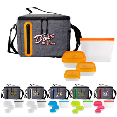 Portion Control & Food Bag Oval Cooler Lunch Set