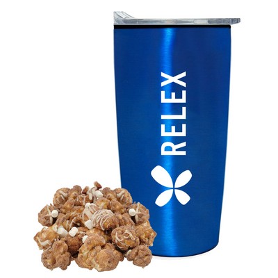 Promo Revolution - 20 Oz. Straight Tumbler w/Plastic Liner Gift Set w/Hot Chocolate Popcorn