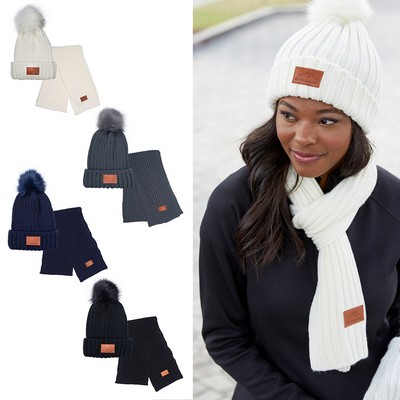 Leeman™ Ribbed Knit Winter Duo Beanie & Scarf