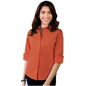 Ladies' ¾ Sleeve Stretch Poplin Blouse