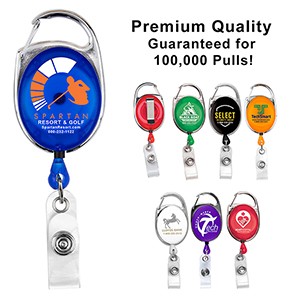 "Oberlin" Retractable Carabiner Style Badge Reel & Badge Holder