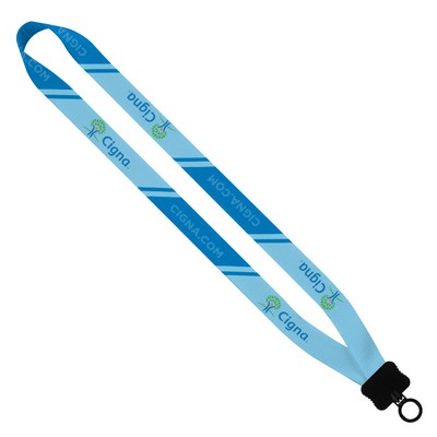 3/4" Waffle Weave Dye Sublimated Lanyard W/ Plastic Clamshell & O-Ring