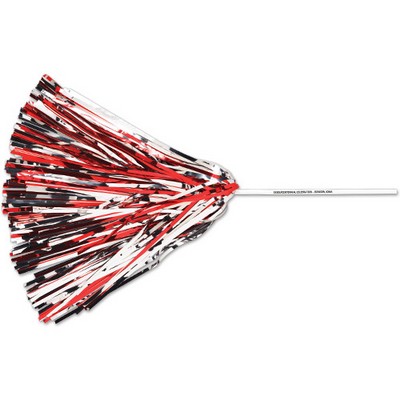 Metallic 500 Streamer Pom Poms w/ 10" Straw Handle (Imprinted)