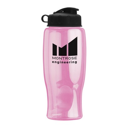 27 Oz. Transparent Travel Sports Bottle w/Flip Top Lid