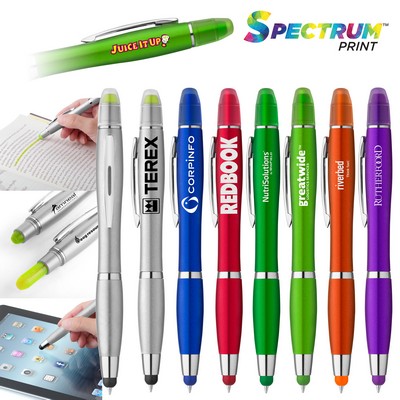 Curvaceous Metallic Stylus Highlighter Pen