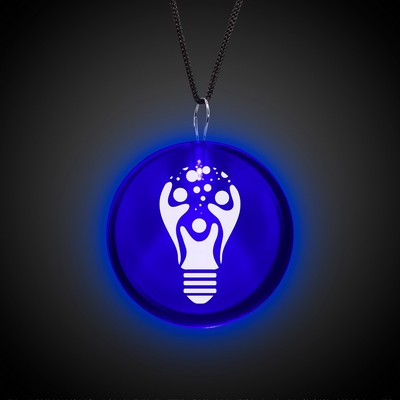 2" Digi-Print Blue Lighted Badge w/Attached J Hook