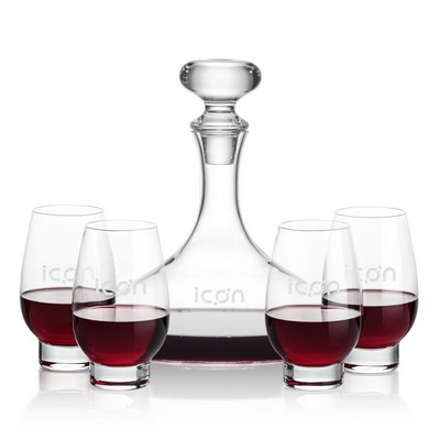 Stratford Decanter & 4 Glenarden Stemless Wine